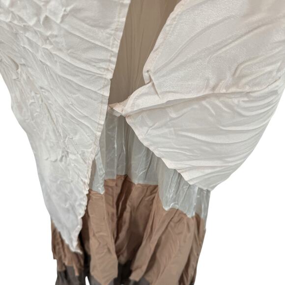 A’reve Anthropologie Women's Layered Dress SZ L Beige Boho Fairy Tunic Flowy Fun - Picture 7 of 10